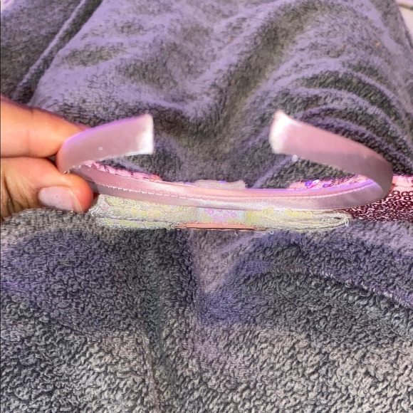 Pink and White Sequin Mouse Ears Headband - Picture 4 of 4